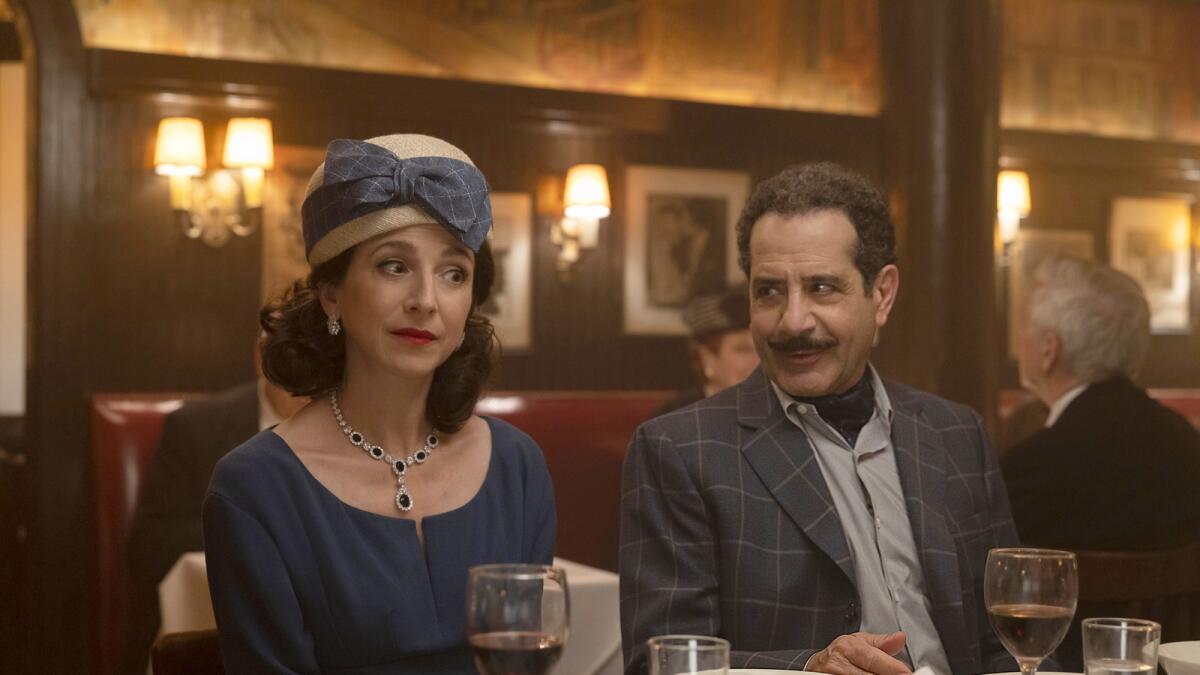 Marin Hinkle, left, and Tony Shalhoub in a scene from 'The Marvelous Mrs. Maisel.