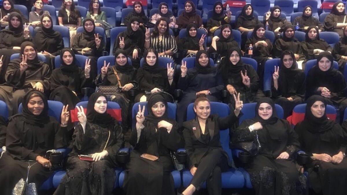 Dubai Police hosted Rani at their Smart Station in La Mer, which was followed by a special screening for the police force at VOX Cinemas, Deira City Centre - Instagram
