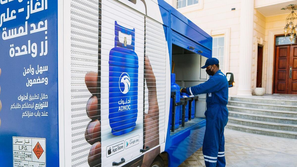 Consumer and commercial customers can order LPG for delivery through the Adnoc Distribution app