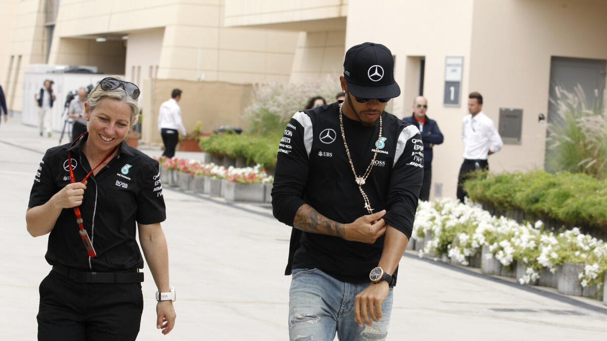 Hamilton relishes battles in Bahrain Grand Prix