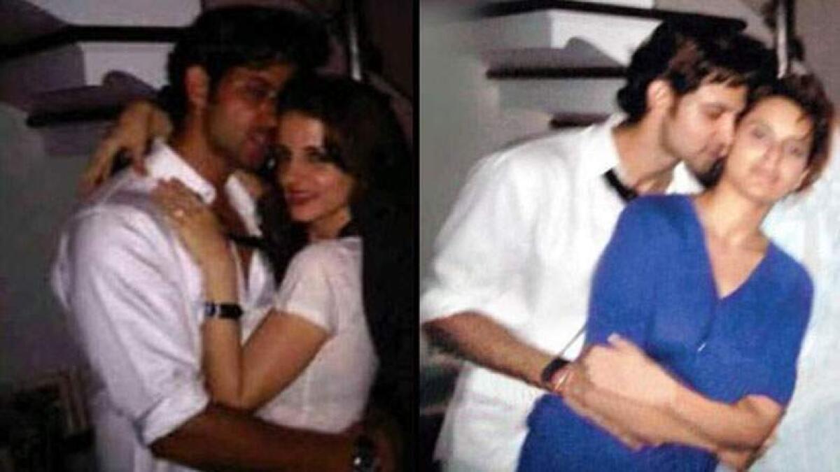(L-R) Hrithik with ex-wife Sussanne; with Kangana Ranaut