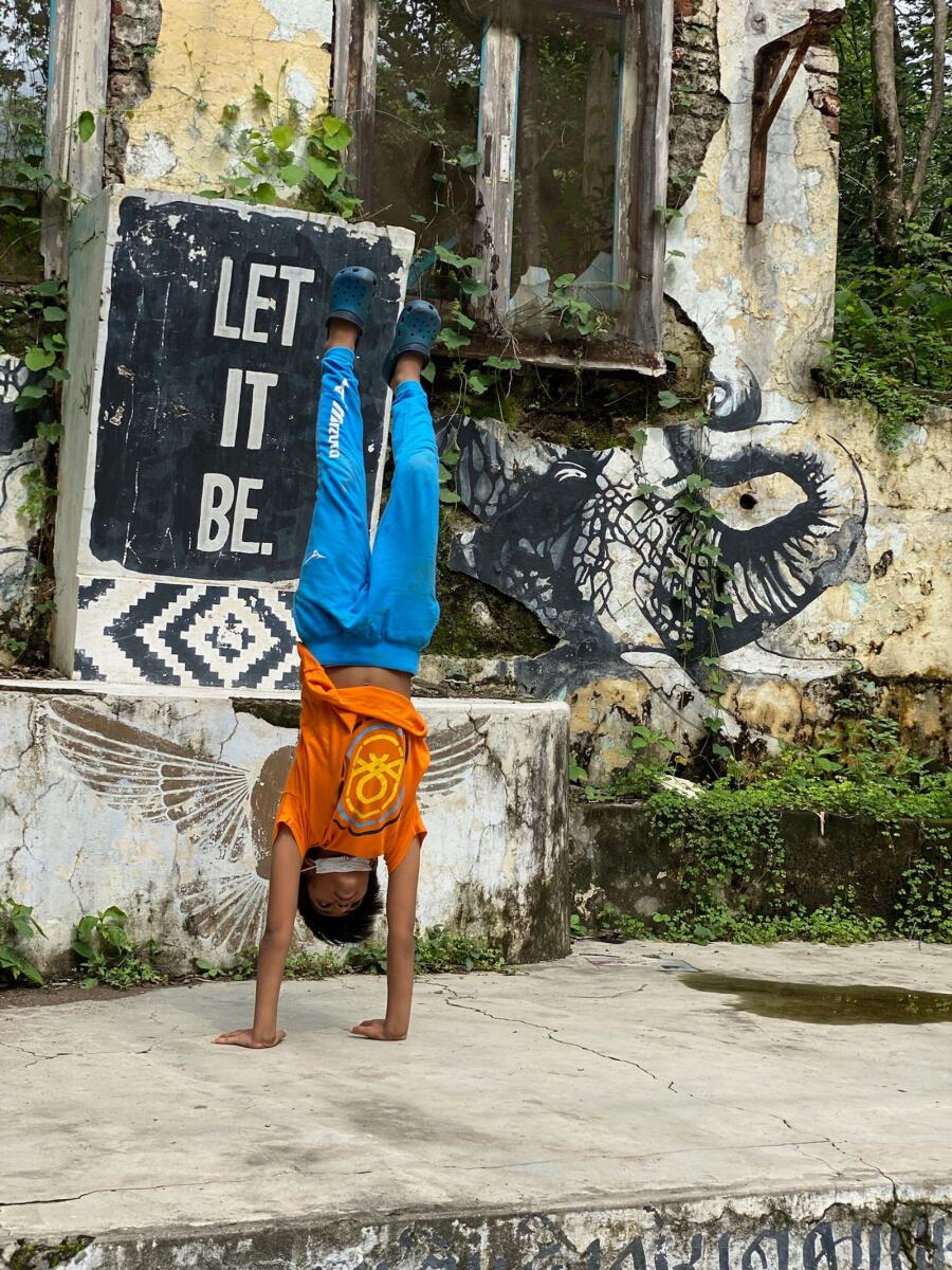 Reyansh Surani practising yoga. Photo: Supplied
