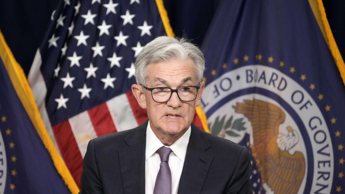Fed Chair Jerome Powell said the US central bank was ready to slow down from a string of four straight three-quarter-point rate hikes in favour of the expected half-point increase. - AFP file