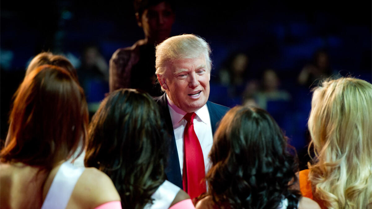 Donald Trump with Miss USA contestants in 2013, when he was the pageant's owner.