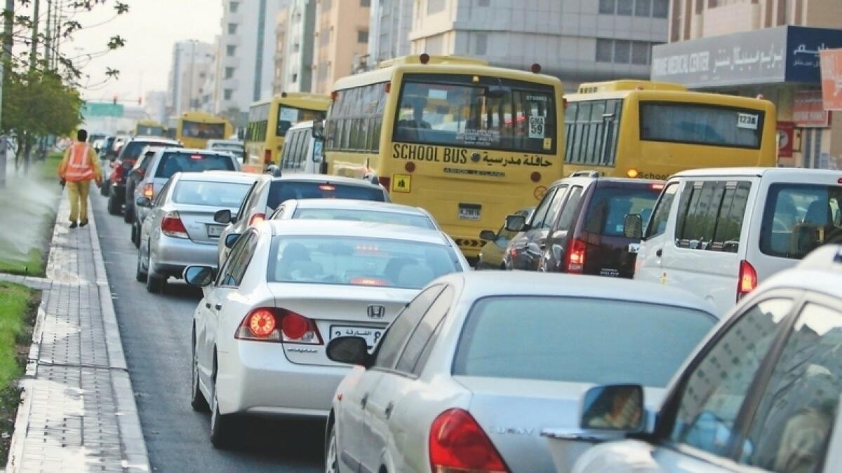 Multiple accidents, massive traffic, traffic, UAE Traffic 