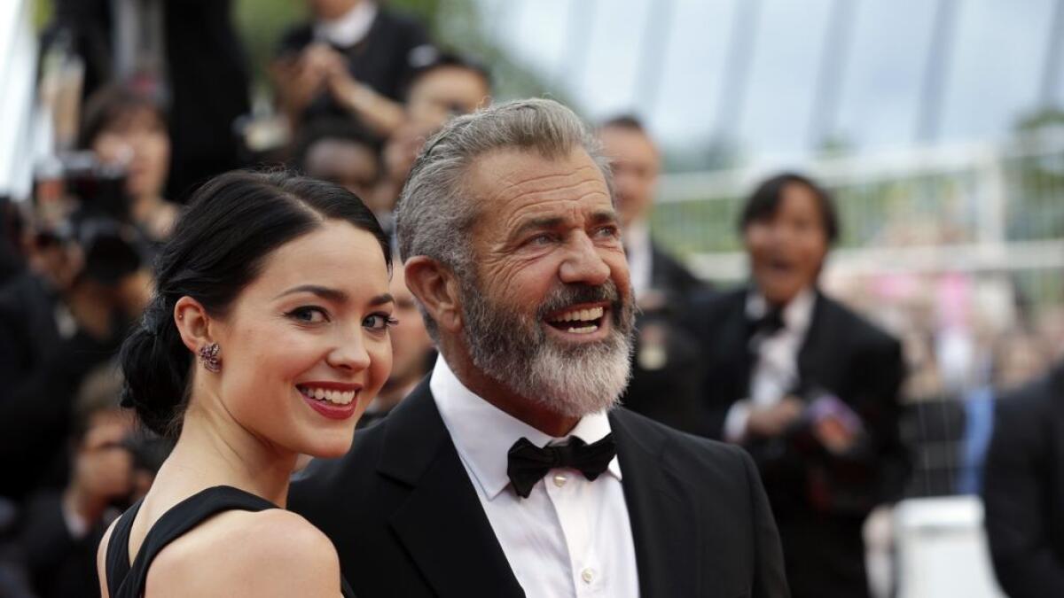 Mel Gibson, right and Rosalind Ross