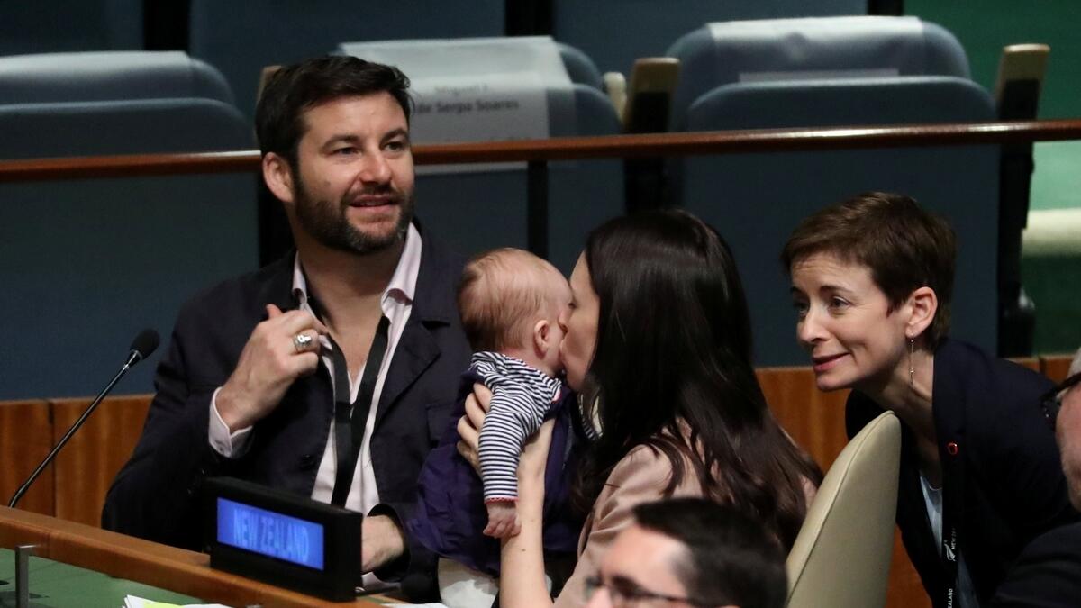 Photos: New Zealand PM brings baby to UN assembly