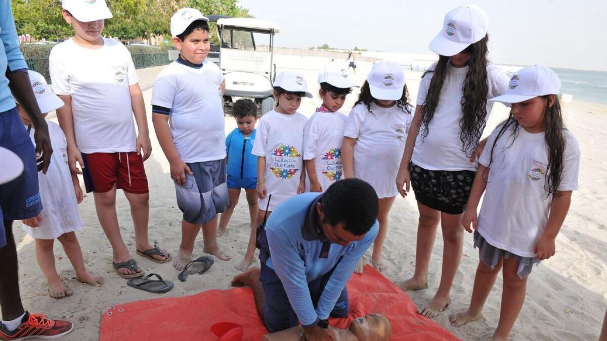 Abu Dhabi beach-goers get tips on safe swimming 