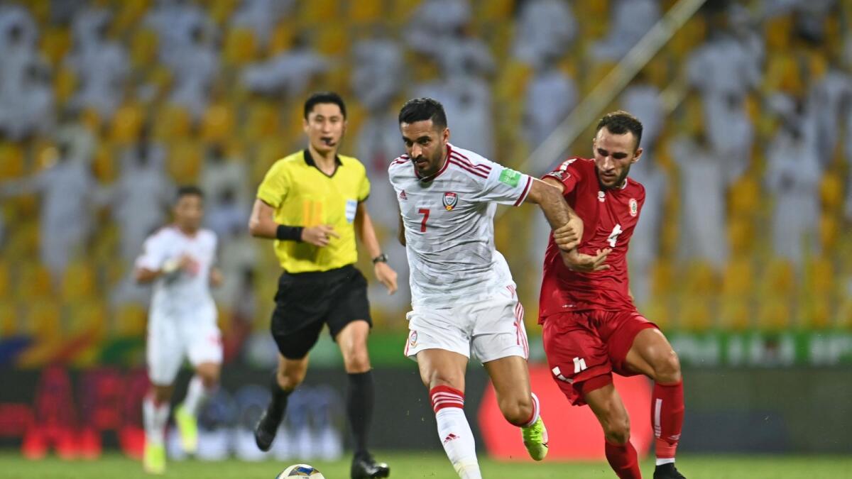 Action from the match between UAE and Lebanon. (UAEFA)