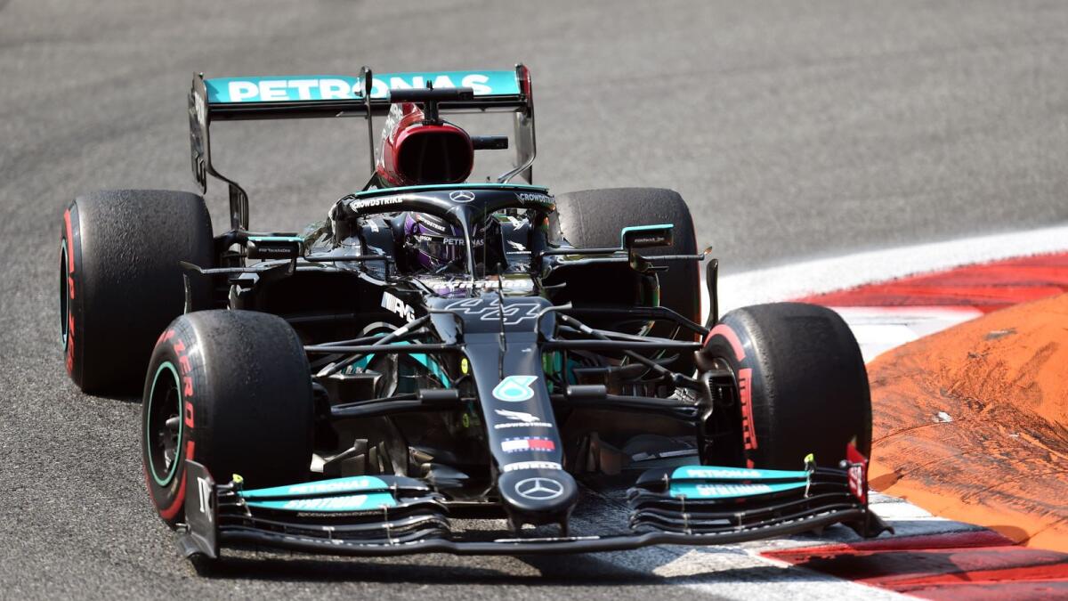 Mercedes' Lewis Hamilton during practice. — Reuters