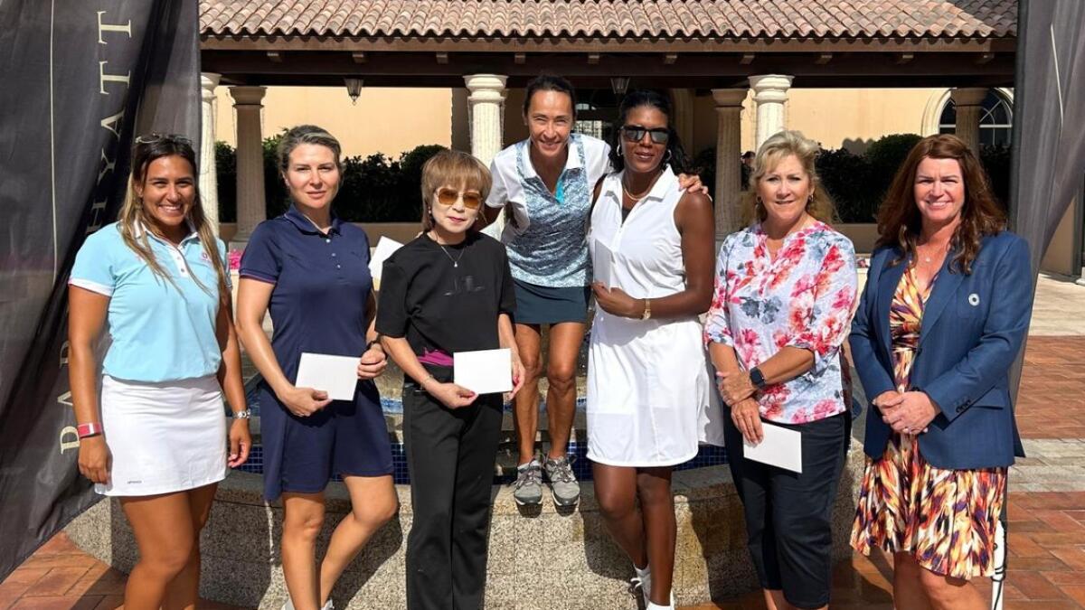 Winners and officials at the recent Ladies' Pairs Shambles sponsored by the Park Hyatt Dubai. - Supplied photo