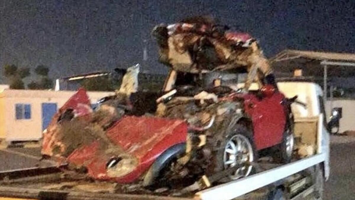 19-year-old Emirati dies in horrific car, truck collision in Sharjah