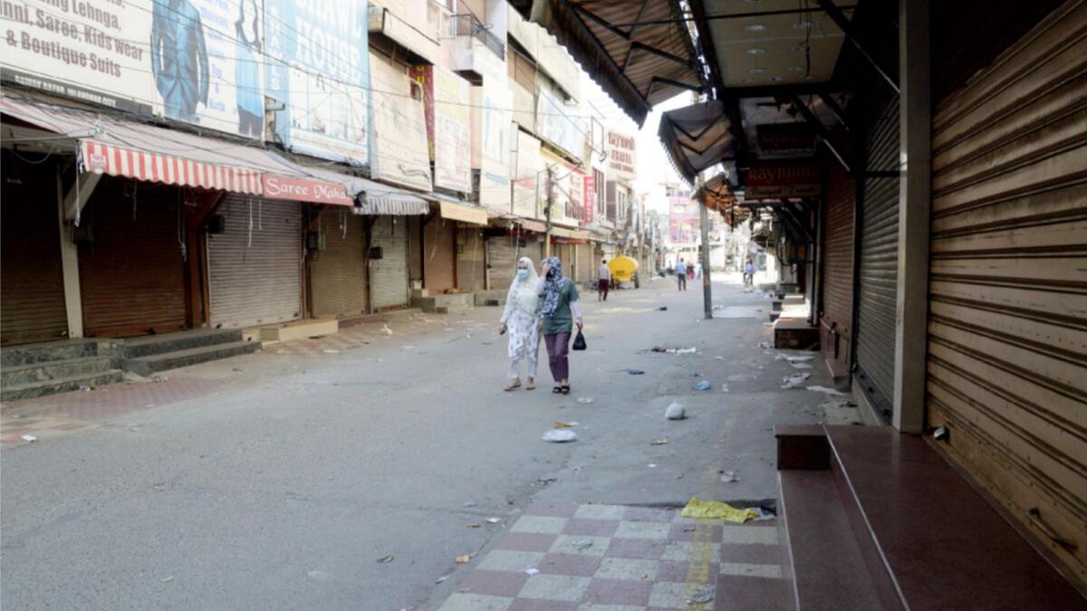 A deserted street in Punjab's Jalandhar during the weekend curfew on April 25. — ANI