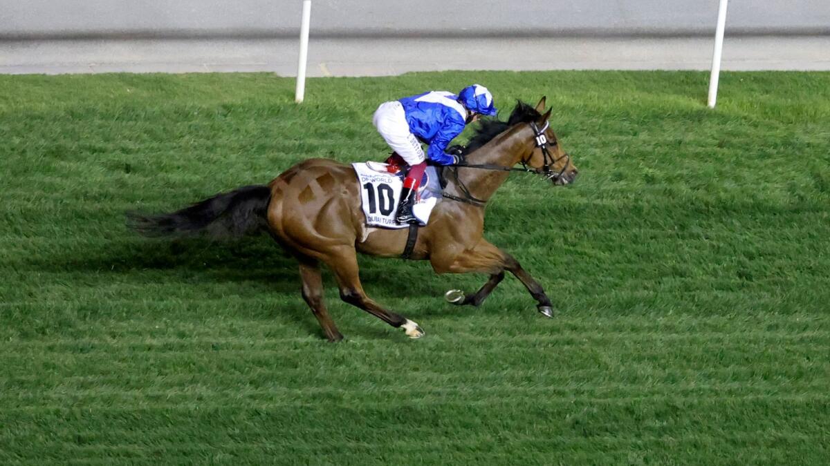 Lord North's two-length victory in the Dubai Turf was one of the highlights of the 2021 Dubai World Cup meeting. (AFP file)