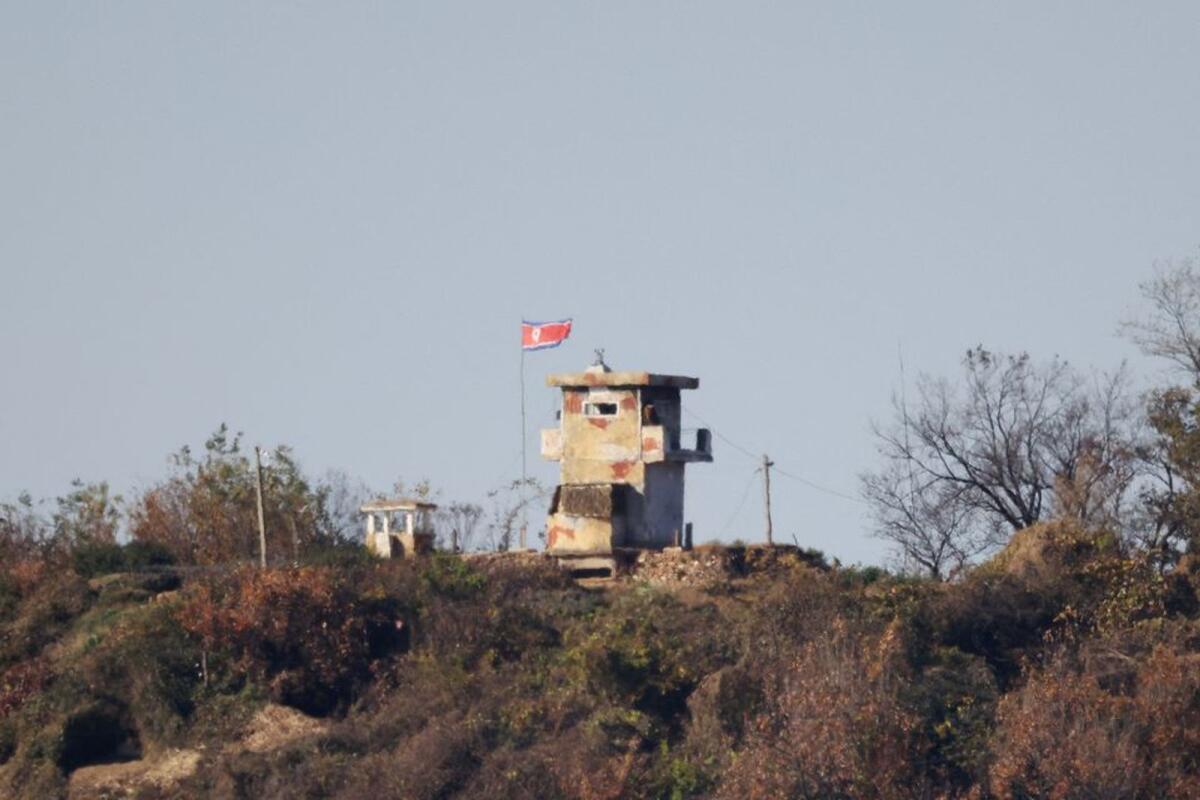 A North Korean guard post is seen in this picture taken near the demilitarised zone separating the two Koreas, in Paju, South Korea. Photo: Reuters