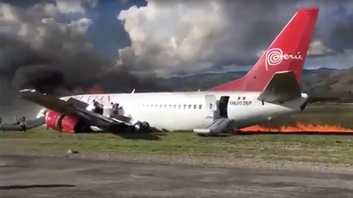 Video: Boeing airliner catches fire, forces emergency landing