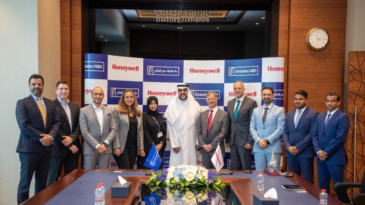 The MoU will also provide clients of Emirates NBD with access to Honeywell’s ready now cloud-based and building technologies solutions that can help achieve sustainability goals including energy efficiency and carbon reduction. – Supplied photo
