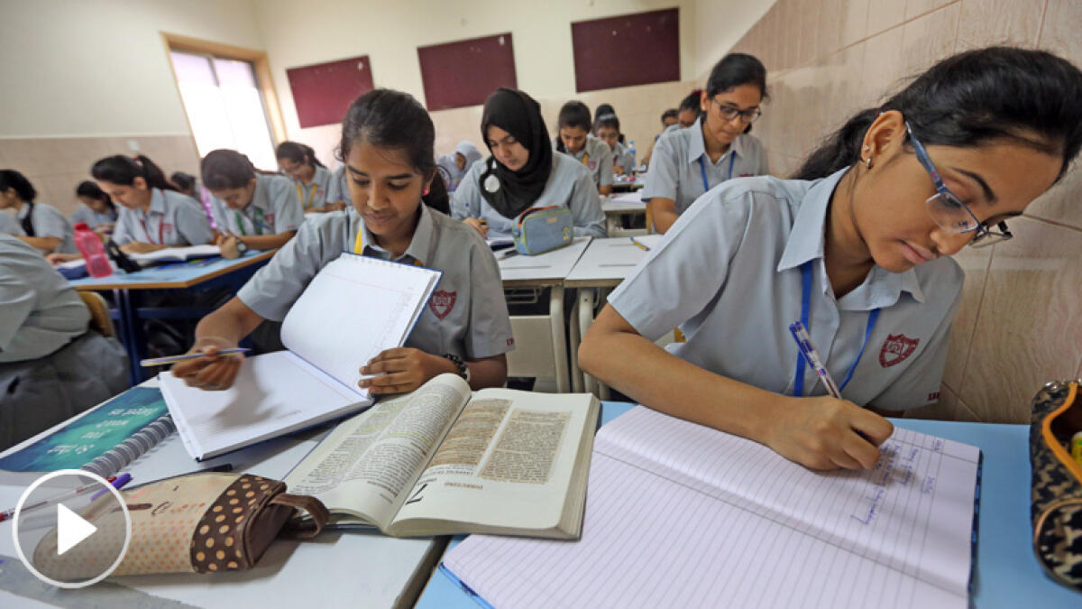 A class in session at the Indian High School, Dubai, on their first day after the summer break. Dhes Handumon/KT Photographer