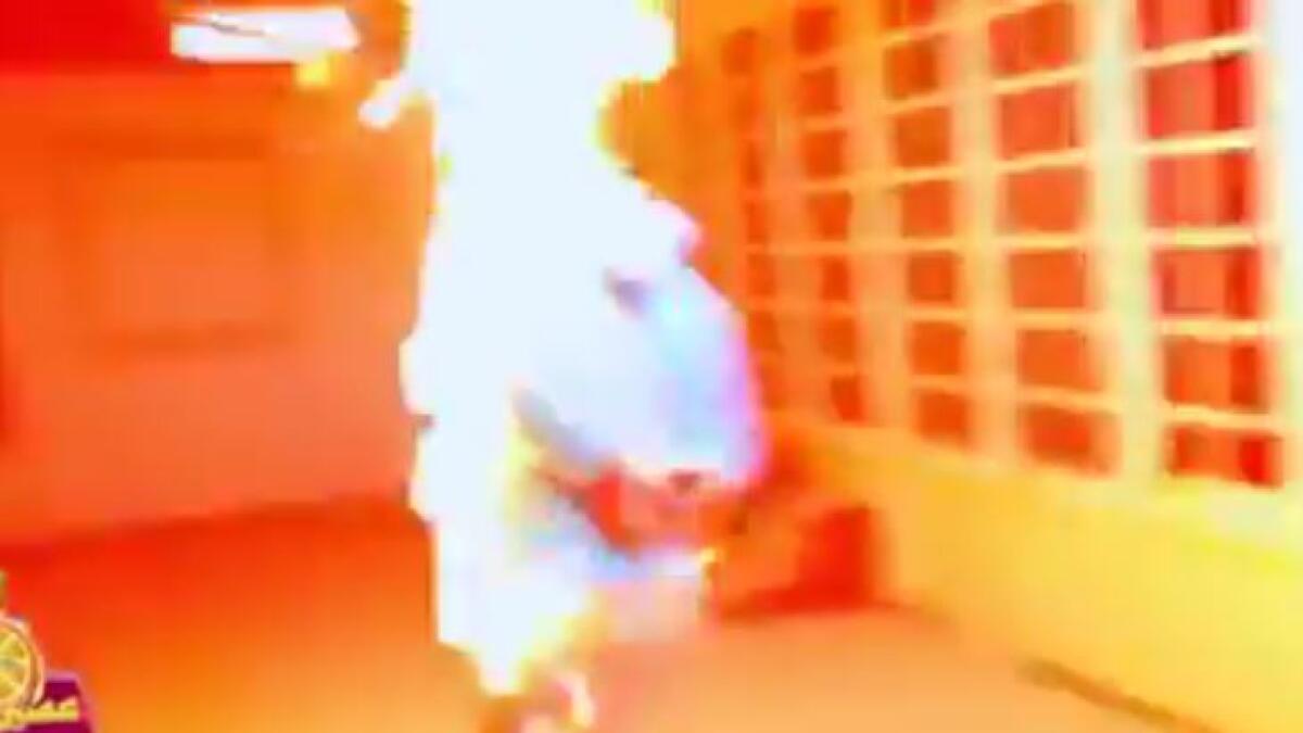Watch: Kuwaiti TV host sets guest on fire live on air