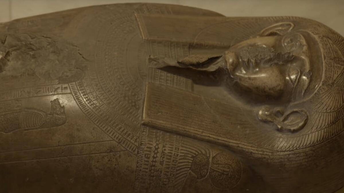 Egyptian sarcophagus opened on live TV, treasure found inside