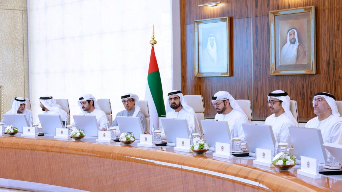 Sheikh Mohammed chairs the UAE Cabinet meeting on Monday.
