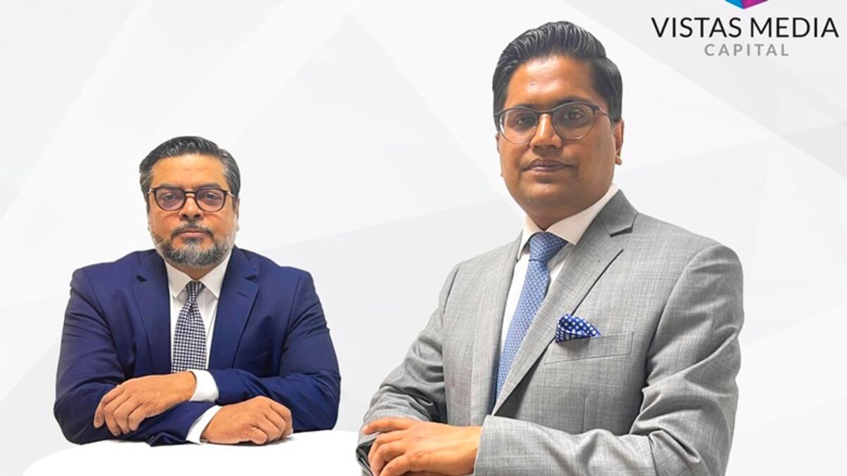 Piiyush Singh CEO of Vistas Media FZ-LLC and Co-founder of Vistas Media Capital and Sandeep Mishra Regional Head of Vistas International DMCC. —Supplied photo.
