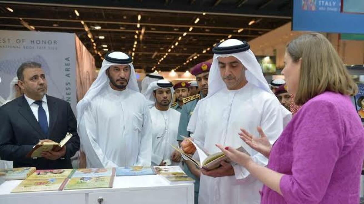Saif bin Zayed visits Abu Dhabi International Book Fair