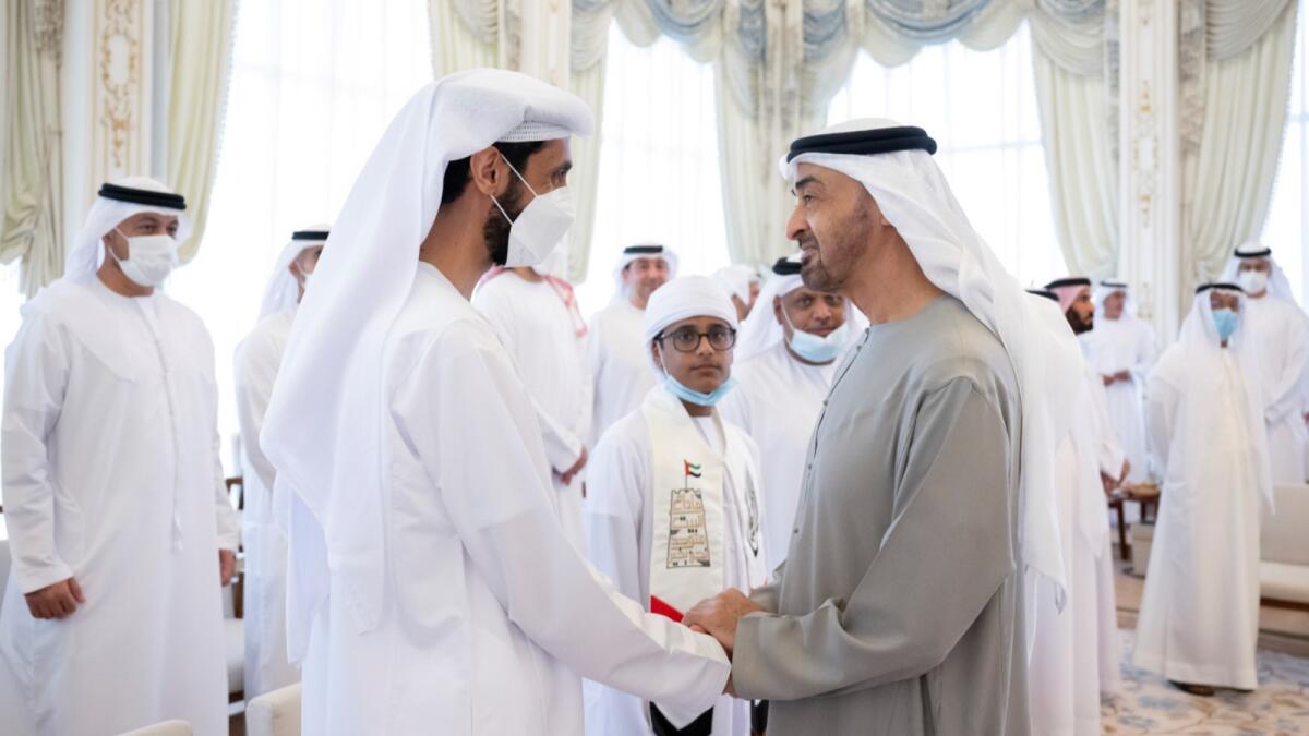 President His Highness Sheikh Mohamed bin Zayed Al Nahyan and Ahmed Eid Almheiri