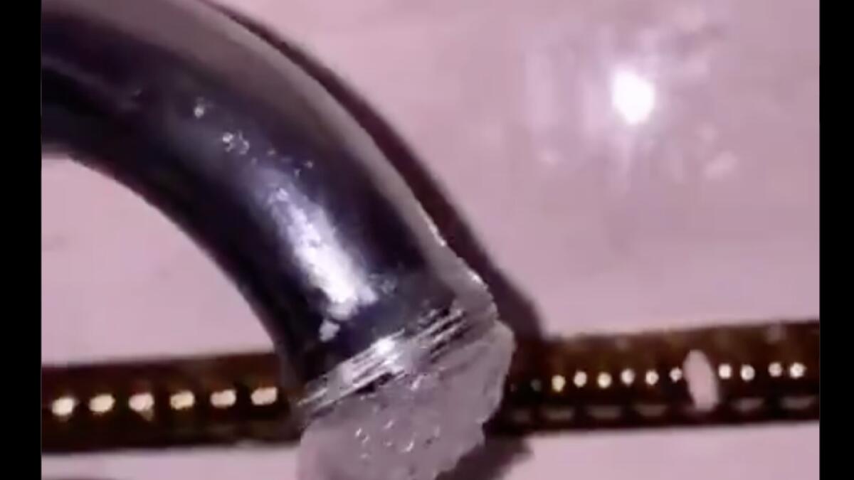 saudi arabia, freezing water tap, gulf cold wave