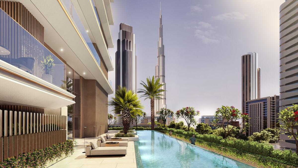 The project includes an infinity pool overlooking the Burj Khalifa. - Supplied photo