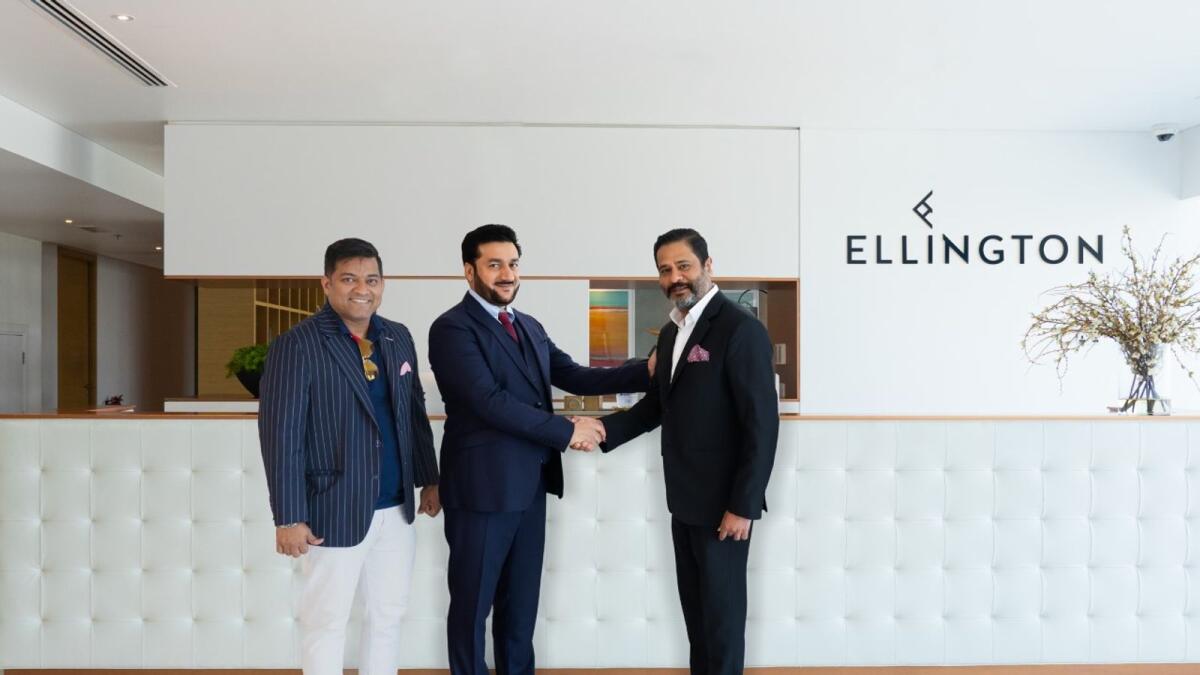 Pictured (L-R): Ahid Shaikh Mohammed – chairman, Deja Vu Real Estate Brokerage,Abdul Razeq Abdul Ahad, president and CEO, Asem Holdings LTD and Nitin Bhatnagar, co-founder and president, Ellington Properties.