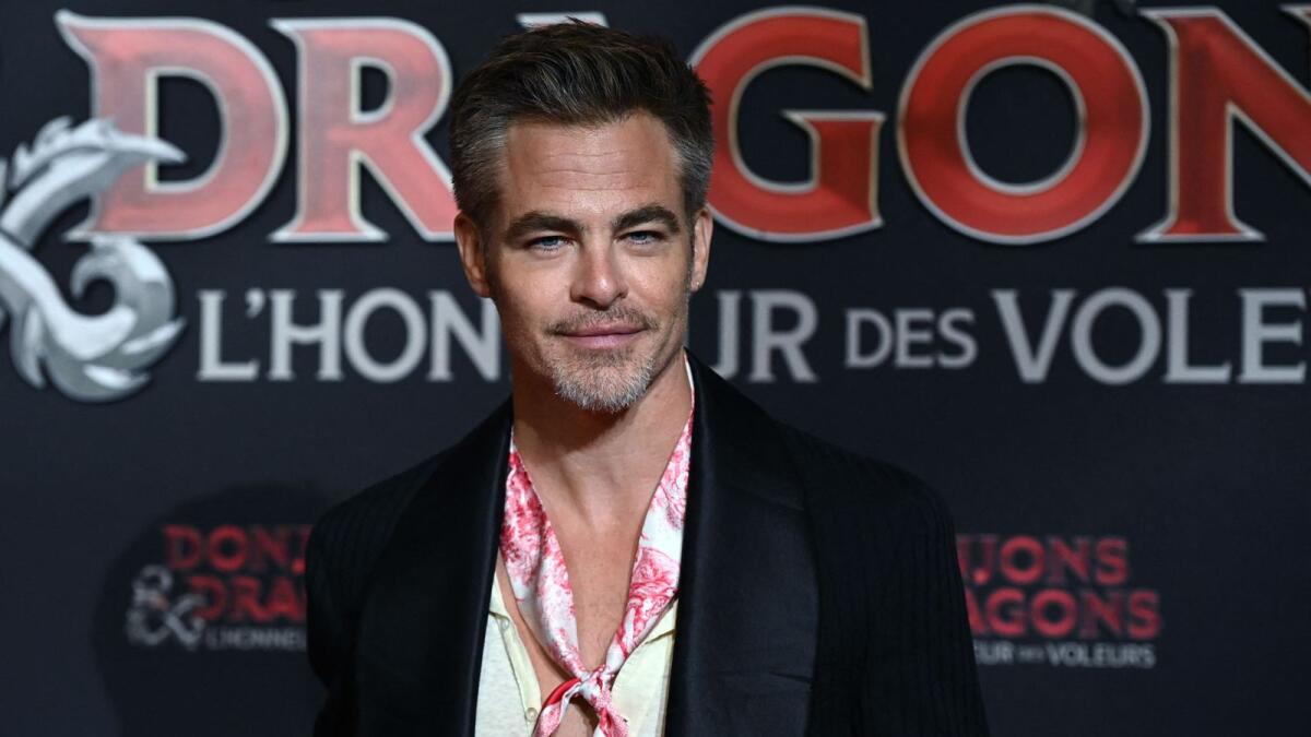 Chris Pine at the premiere of 'Dungeons and Dragons: Honor Among Thieves' in Paris