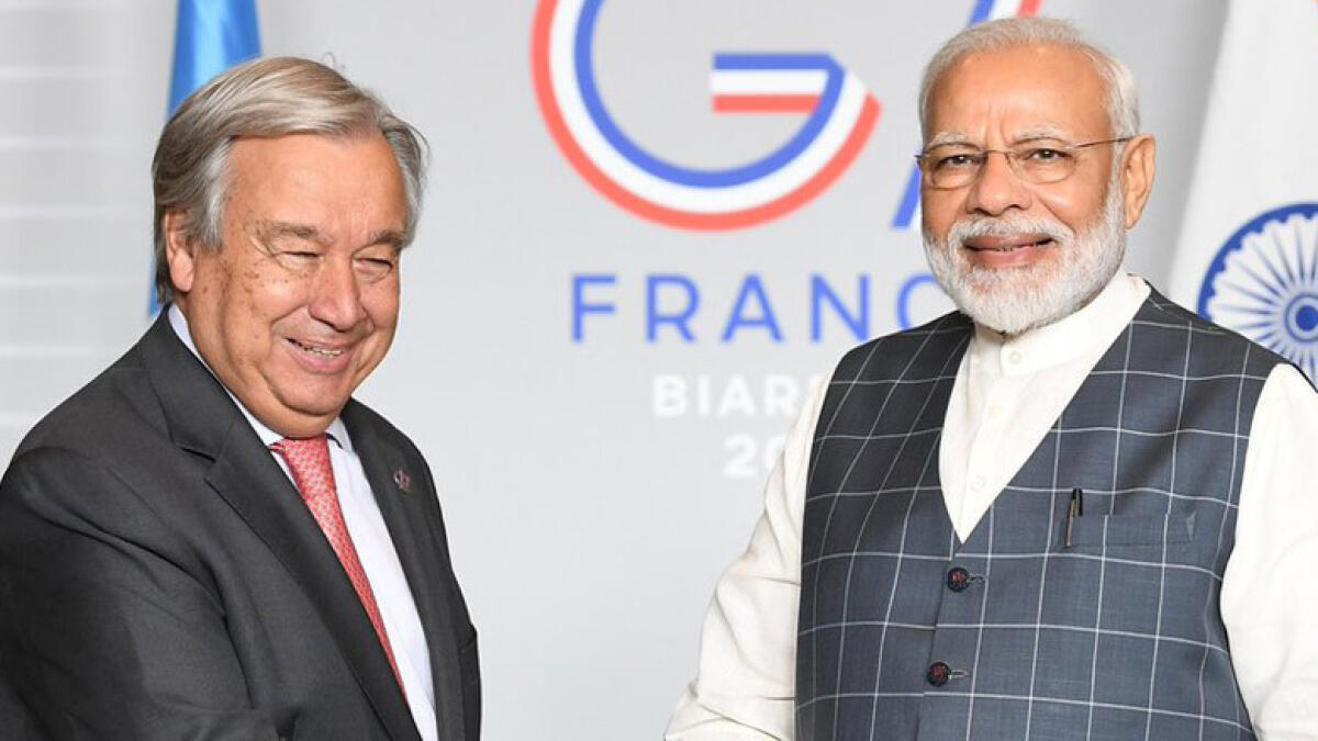Indian PM Modi holds fruitful discussions with UN chief