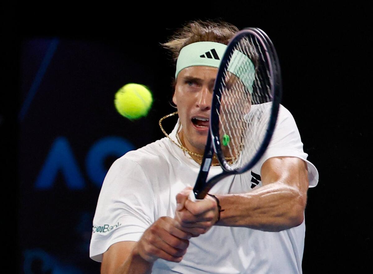 Germany's Alexander Zverev hits a return during his second round match against Slovakia's Lukas Klein. — Reuters