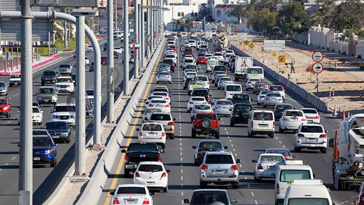 Traffic congestion at main roads in Abu Dhabi during Eid Al Fitr