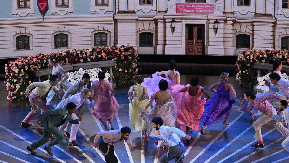 Dancers perform 'Naatu Naatu' from 'RRR onstage during the 95th Annual Academy Awards at the Dolby Theatre in Hollywood, California on March 12, 2023. Photo: AFP.
