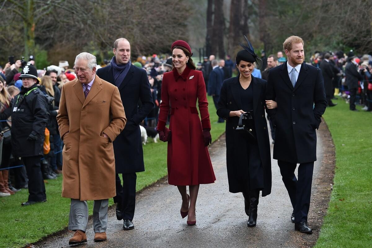 The couple with William and Kate and Charles when the family was together