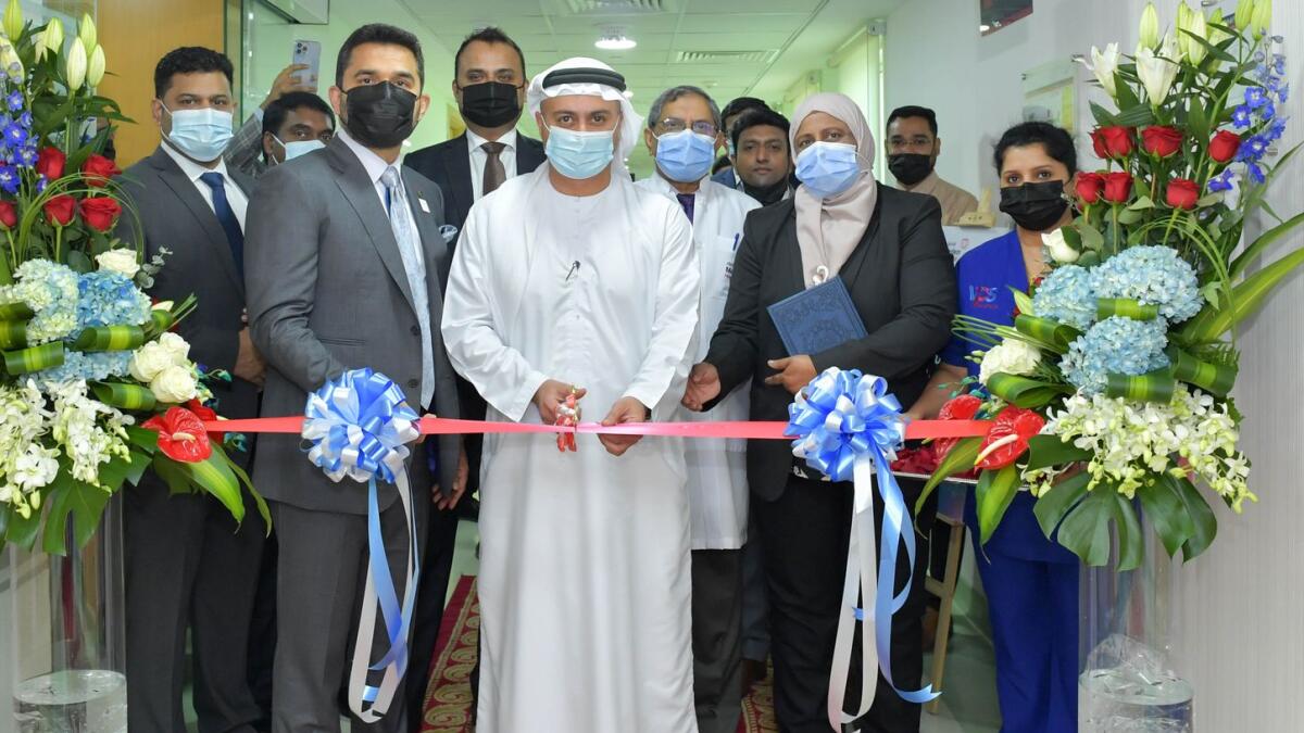 Dr Marwan Al Mulla, CEO, Health Regulation Sector, Dubai Health Authority (DHA), inaugurating the dialysis centre and nephrology department at Medeor Hospital in the presence of Dr Shamsheer Vayalil, Chairman and Managing Director, VPS Healthcare