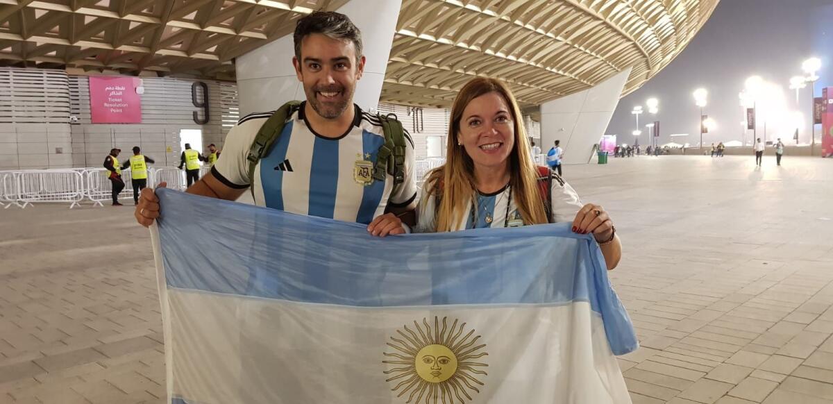 Sara Cilia (right) with her Argentinian friend Manuel Yaregui