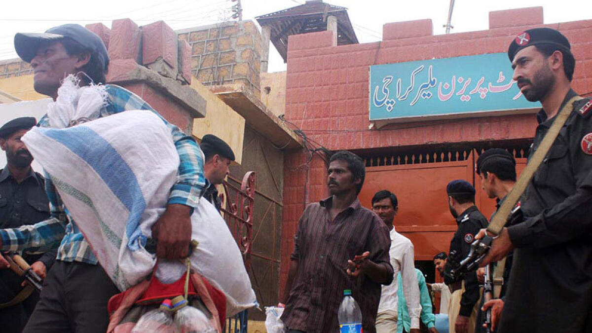 Security personnel stand alert as Indian fishermen leave District Malir.