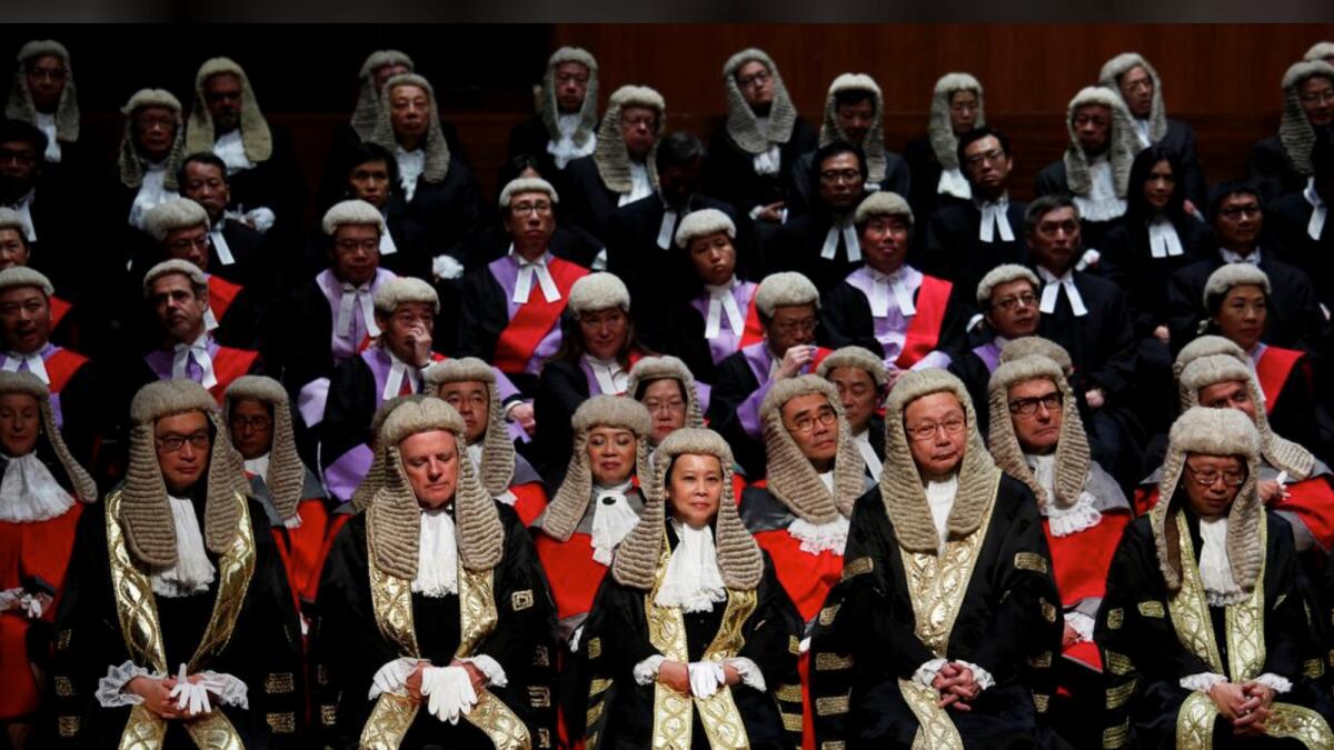 Judges attending the ceremonial opening of the legal year in Hong Kong. Reuters file photo