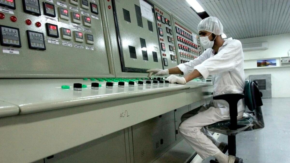 A technician works at the Uranium Conversion Facility just outside the city of Isfahan, Iran. — AP file
