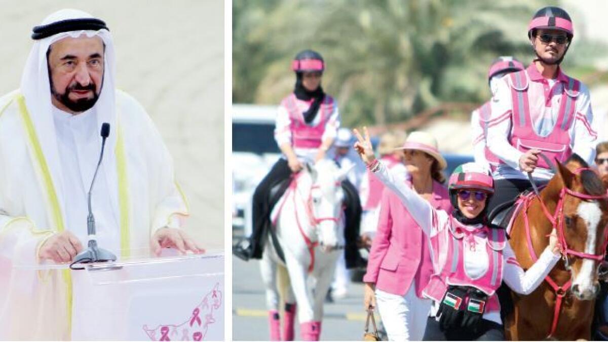 As he addressed the launch ceremony of the annual Pink Caravan ride, Dr Sheikh Sultan bin Mohammed Al Qasimi urged all women to make the effort to get screened.
