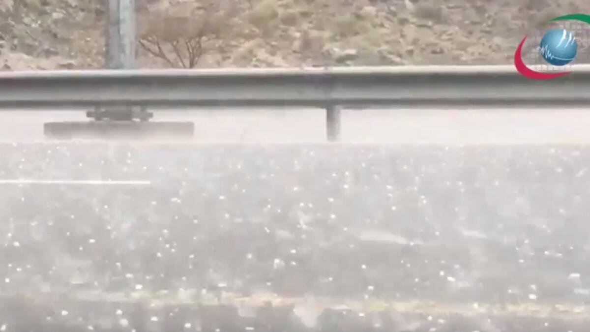 Video: Hail, heavy rains lash parts of UAE