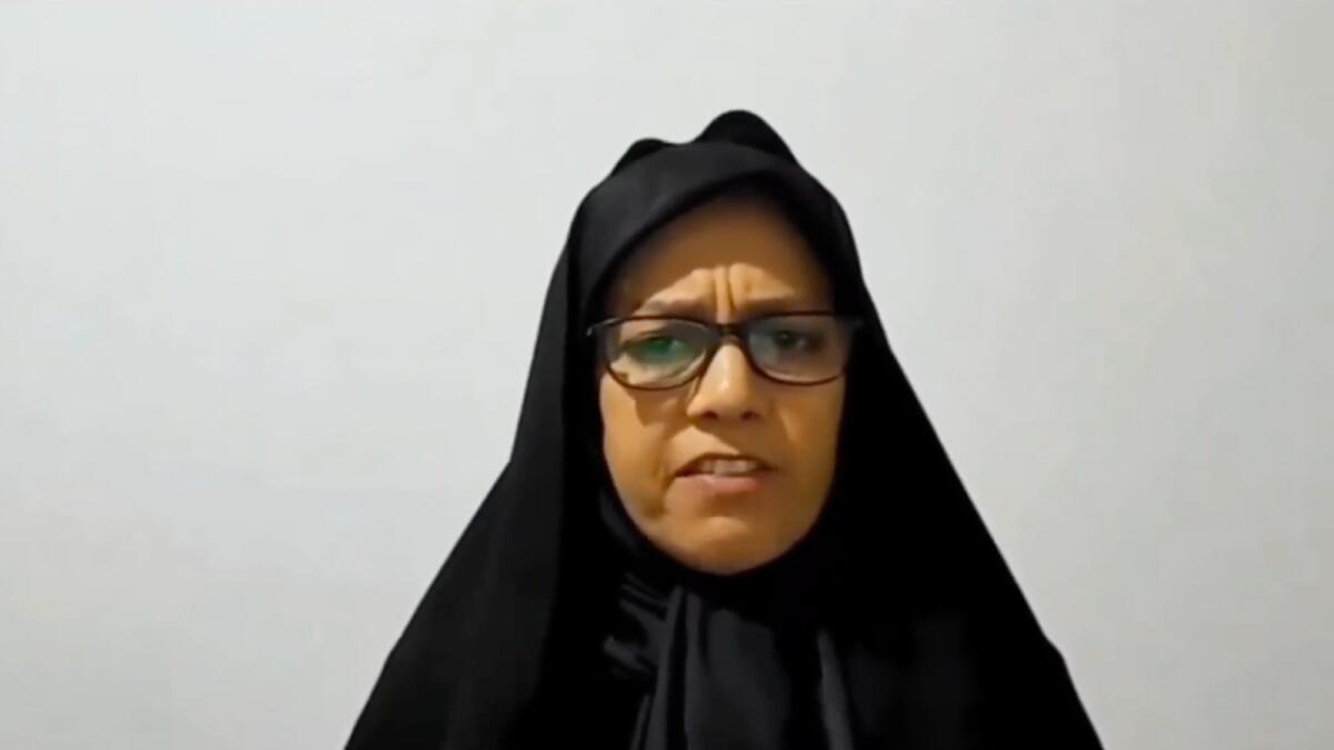 Farideh Moradkhani in a screengrab from a video being shared online.
