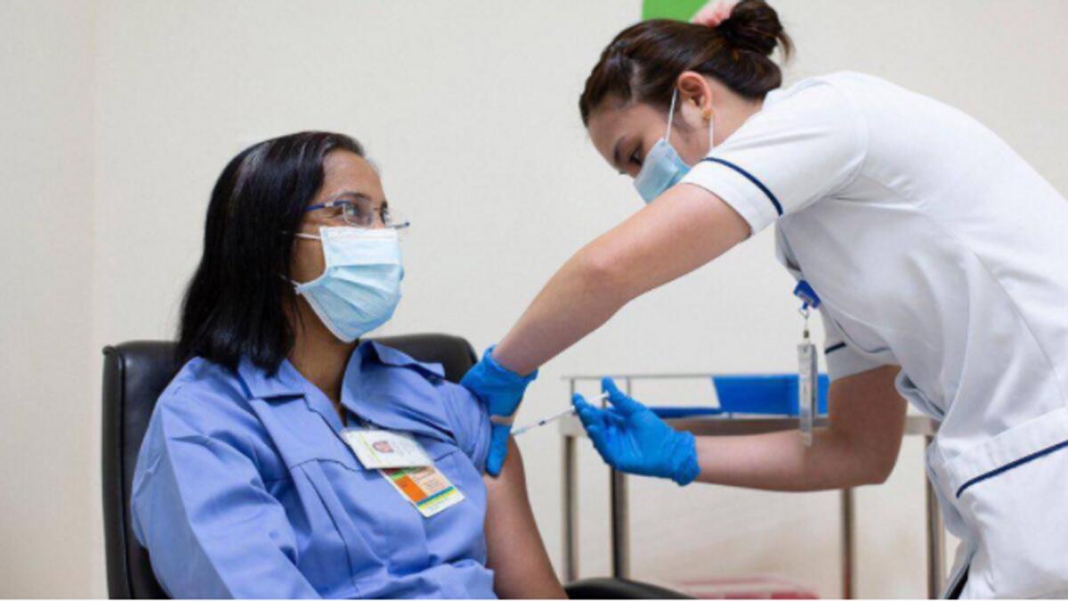 Asha Susan Philip, a DHA nurse, was among the first five residents to get the Pfizer vaccine in Dubai.