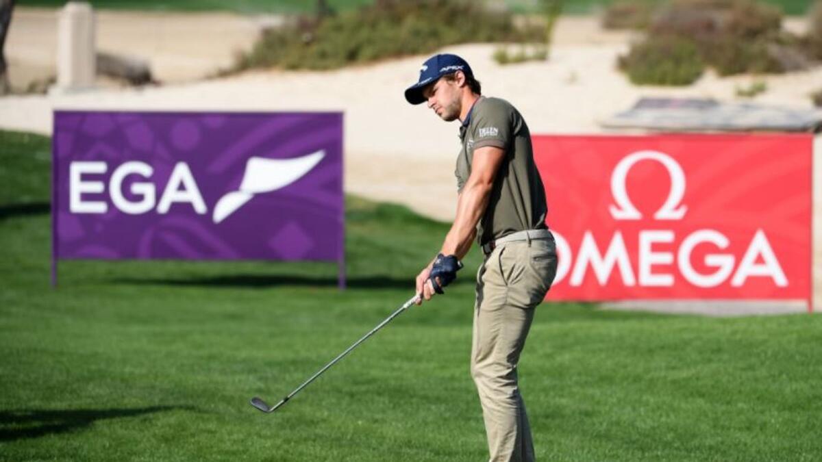 Thomas Detry during the second round of the Dubai Desert Classic. (Omega Dubai Golf Twitter)