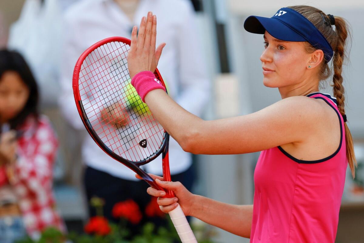 Kazakhstan's Elena Rybakina said she was out of breath during the warm-up before her match against Sorribes Tormo. - AP