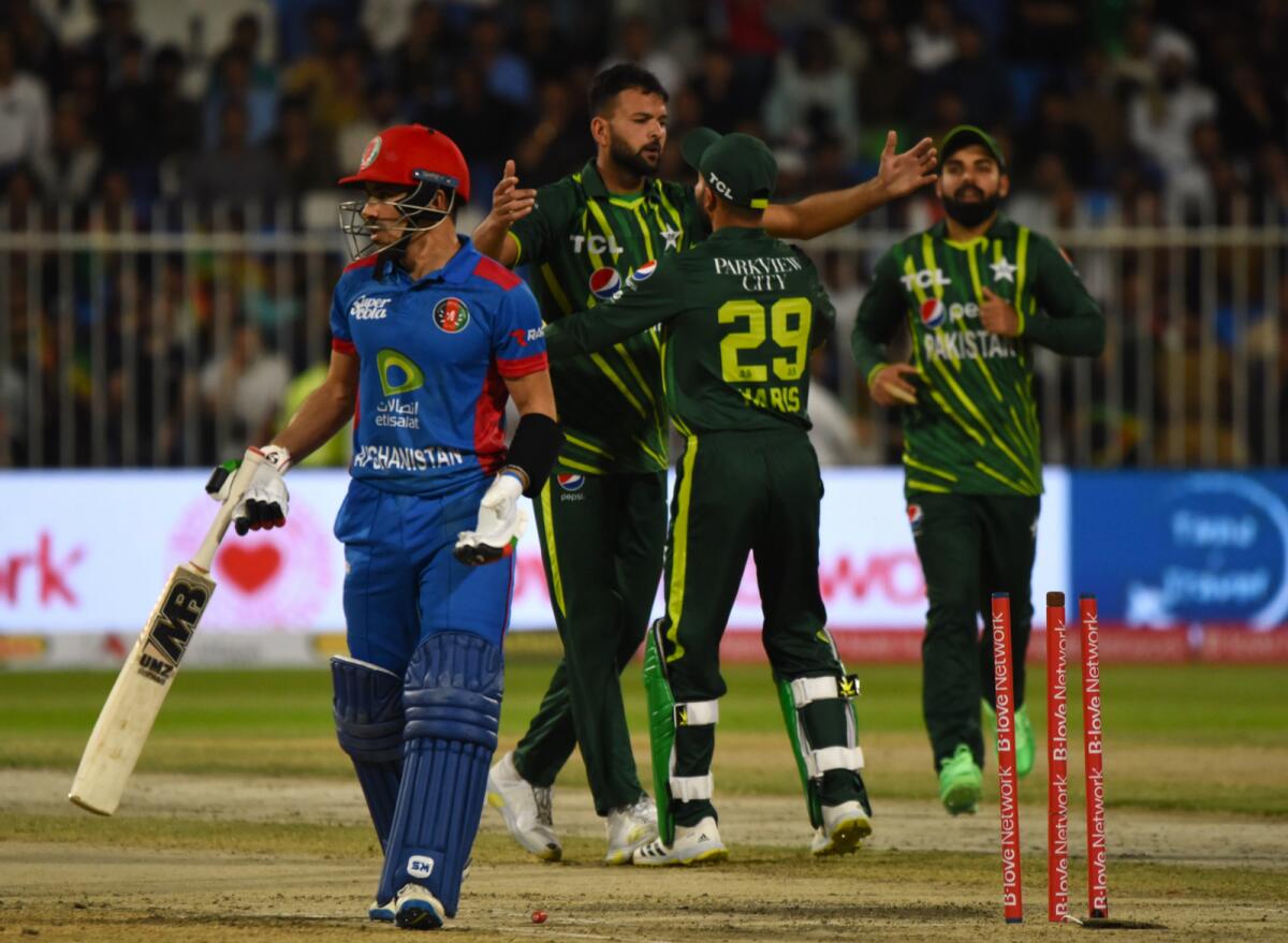 Pakistan players celebrate a wicket. — PCB Twitter
