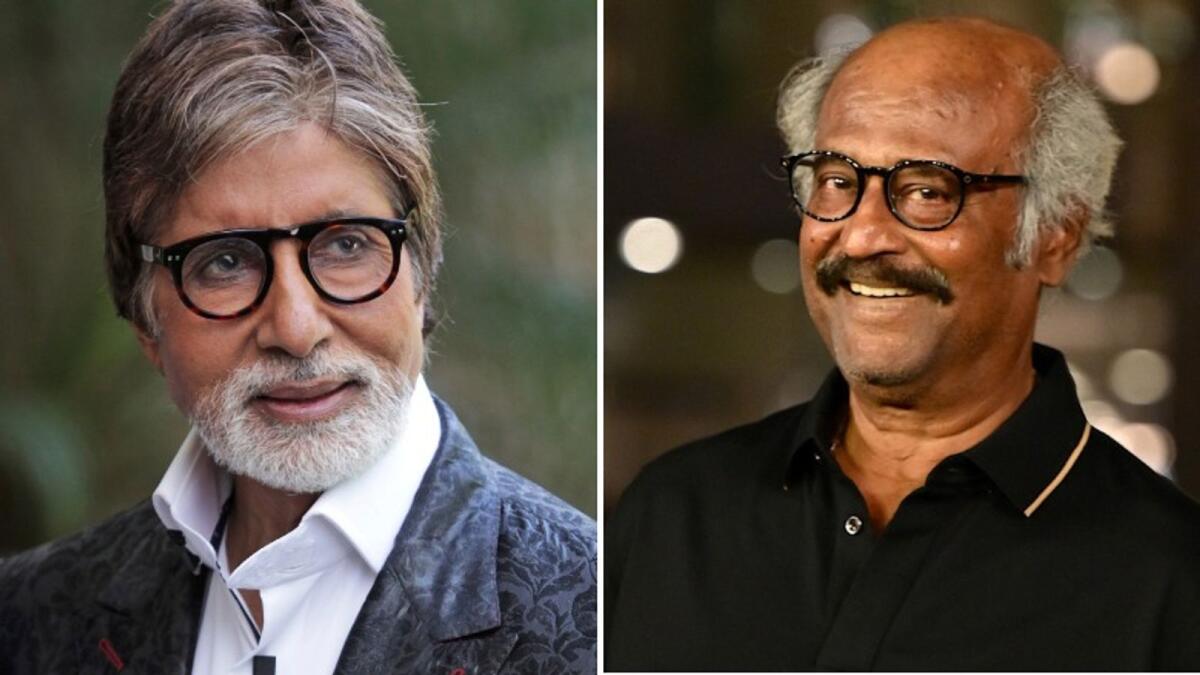 Amitabh Bachchan (left) and Rajnikanth. — File
